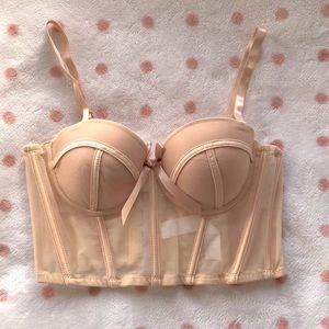 NWOT Cropped Beige Bustier Bra/Top